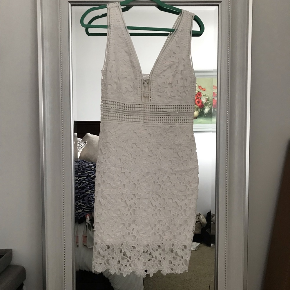 Soieblu white lace & crochet dress.